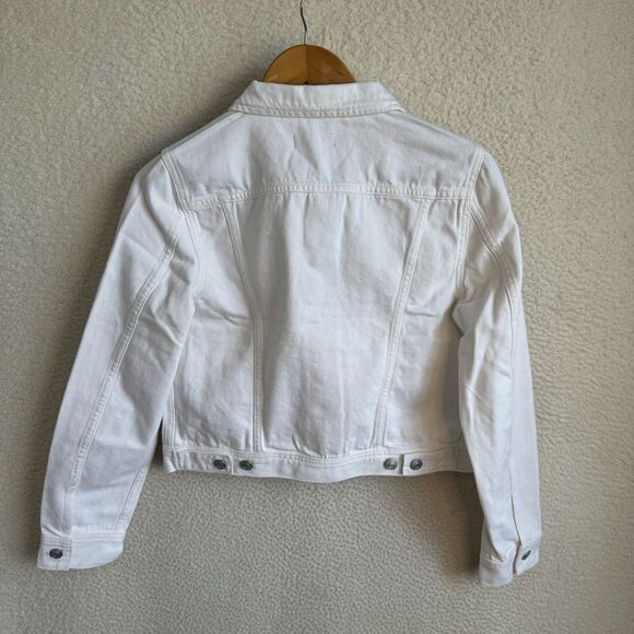J Crew New‎ classic denim jacket in white Womens XS - Picture 6 of 10